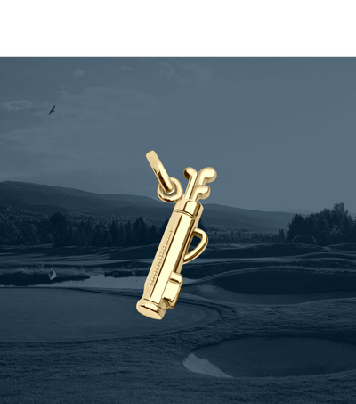 Pingente Golf Ouro Amarelo, Corrente Inclusa* - GOLF BAG The Resort Collection