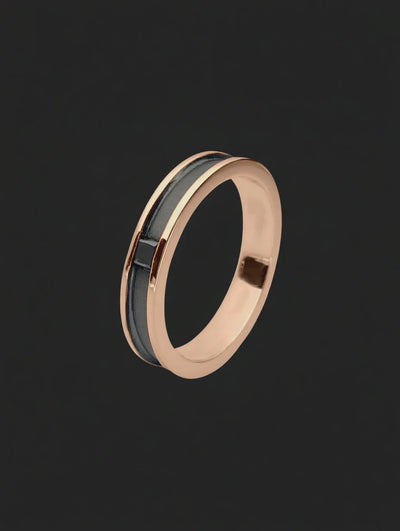 Aliança Ouro Rosa e Ouro Negro - MERIDIAN