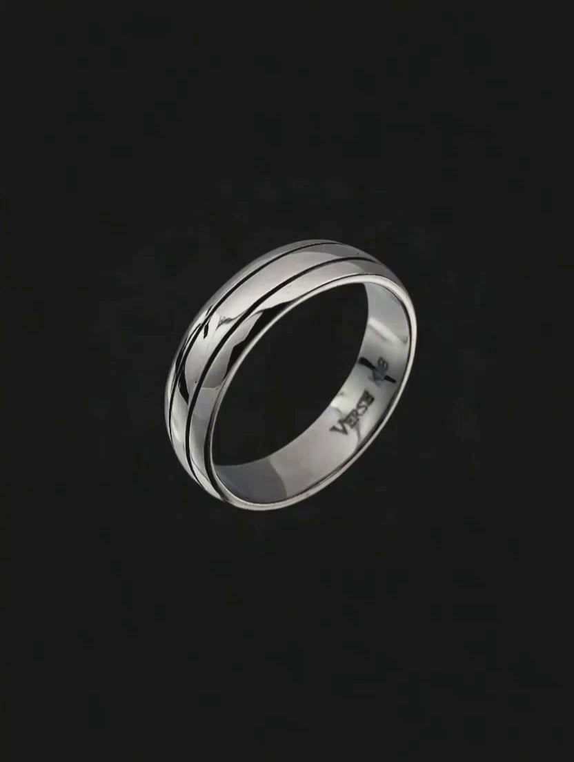 Anel Masculino Ouro Branco Paladinado - FRISSON 5,5 mm