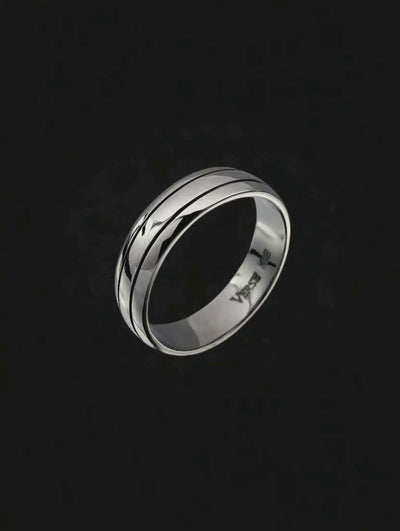 Anel Masculino Ouro Branco Paladinado - FRISSON 5,5 mm