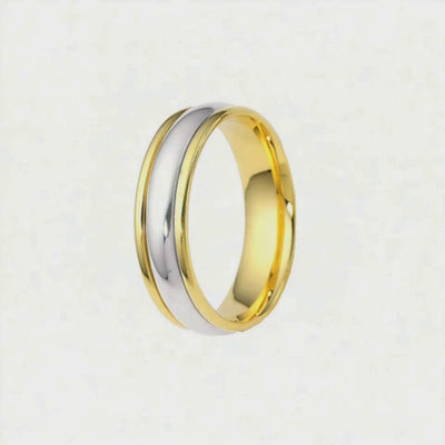 Aliança em Ouro Amarelo e Branco - DOUBLE 5,5 mm