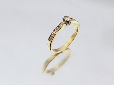 Anel Solitário de Diamantes - INFINITO Amarelo