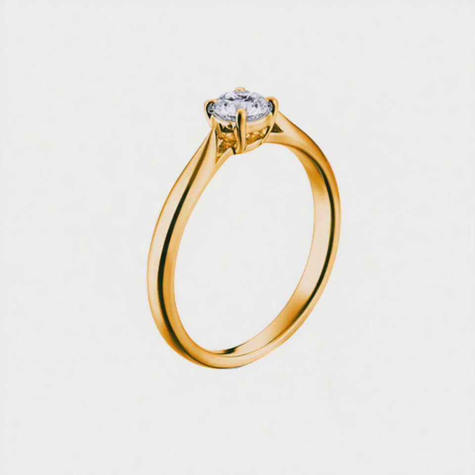 Anel Solitário Ouro Amarelo Diamante 25 pontos - REGENCY Amarelo