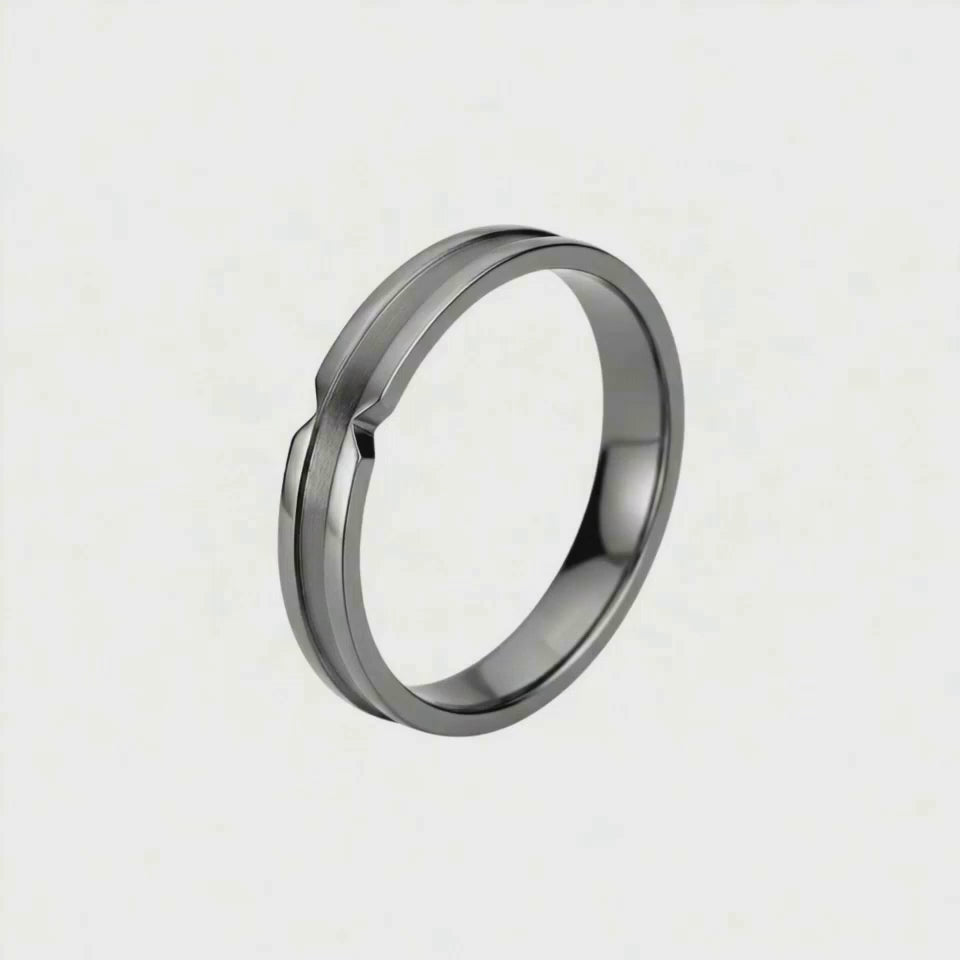 Aliança 4mm, Ouro Negro Paladinado 18k, 2 Níveis - SAINTE-MAXIME