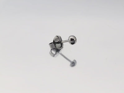 Brinco Segundo Furo Meia Esfera em Ouro Branco