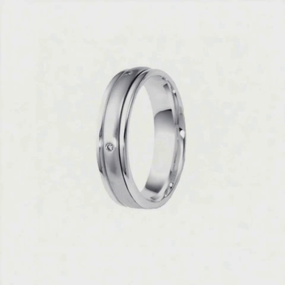 Aliança em Ouro Branco com Diamantes - DOUBLE 5,0 mm