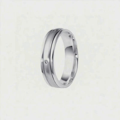 Aliança em Ouro Branco com Diamantes - DOUBLE 5,0 mm