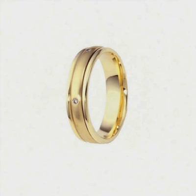 Aliança em Ouro Amarelo com Diamantes  - DOUBLE 5,0 mm