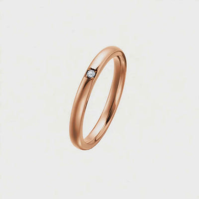 Aliança Abaulada de Ouro Rosé - MIRROR Abaulada