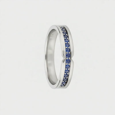 Anel de Safiras, Ouro Branco 18k, 4 MM - SAINTE-MAXIME