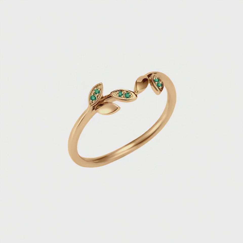 Anel de Esmeraldas Ouro Amarelo - CLAIRE