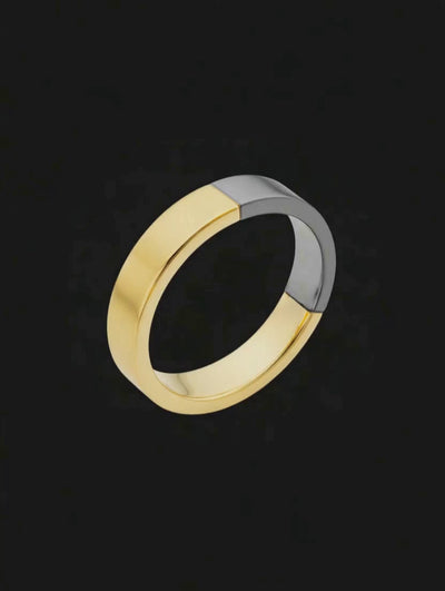 Anel Ouro Negro Paladinado e Amarelo - BLEND
