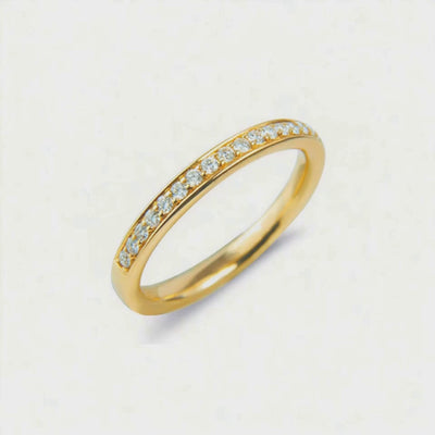 Meia Aliança de Diamantes em Ouro Amarelo - ELEGANCE