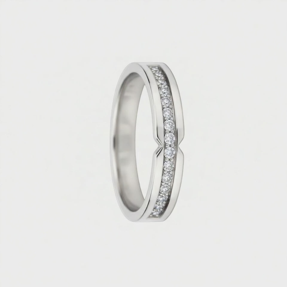 Anel de Diamantes, Ouro Branco 18k, 4 MM - SAINTE-MAXIME