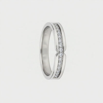 Anel de Diamantes, Ouro Branco 18k, 4 MM - SAINTE-MAXIME
