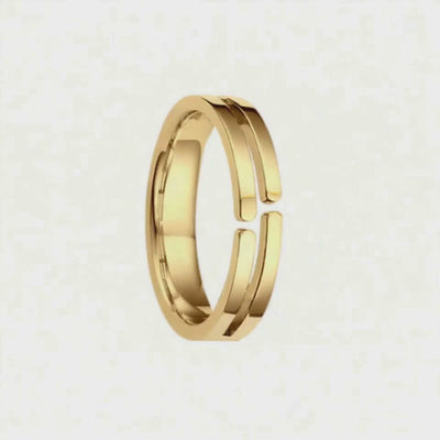 Anel Reto e Vazado, Ouro Amarelo, 4 mm - ETERNITY Vazado