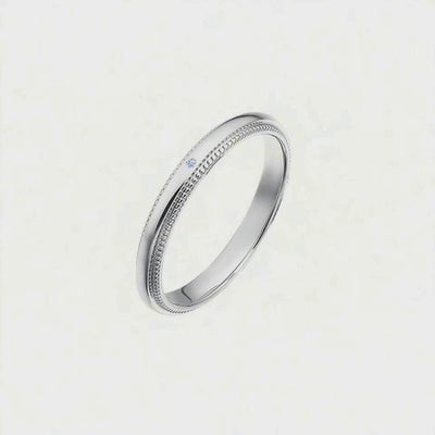 Aliança Trabalhada Ouro Branco 4,0 mm (com Diamante)