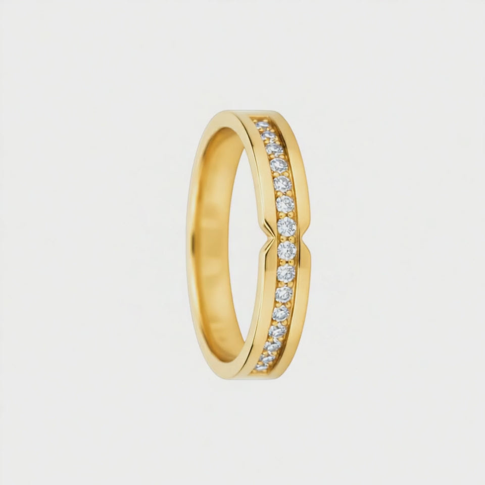 Anel de Diamantes, Ouro Amarelo 18k, 4 MM - SAINTE-MAXIME