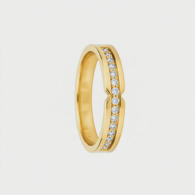 Anel de Diamantes, Ouro Amarelo 18k, 4 MM - SAINTE-MAXIME