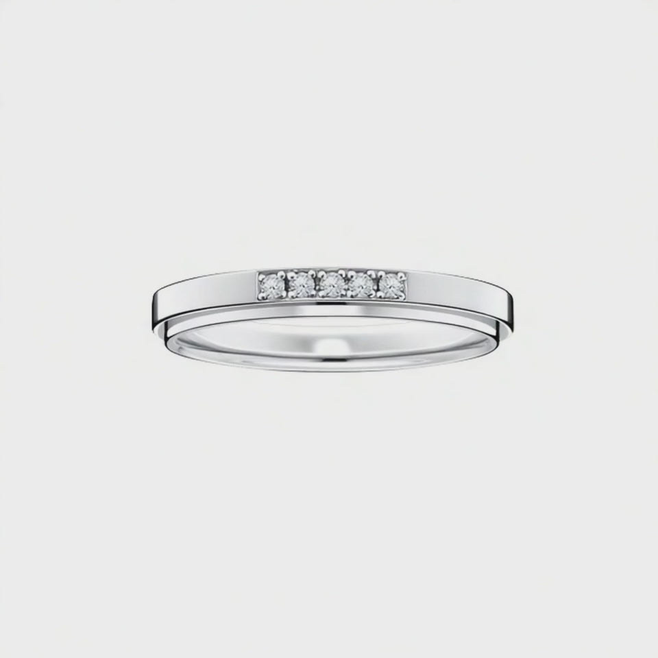 alianca_de platina_dois_niveis_e_5_diamantes_VERSE_Joaillerie