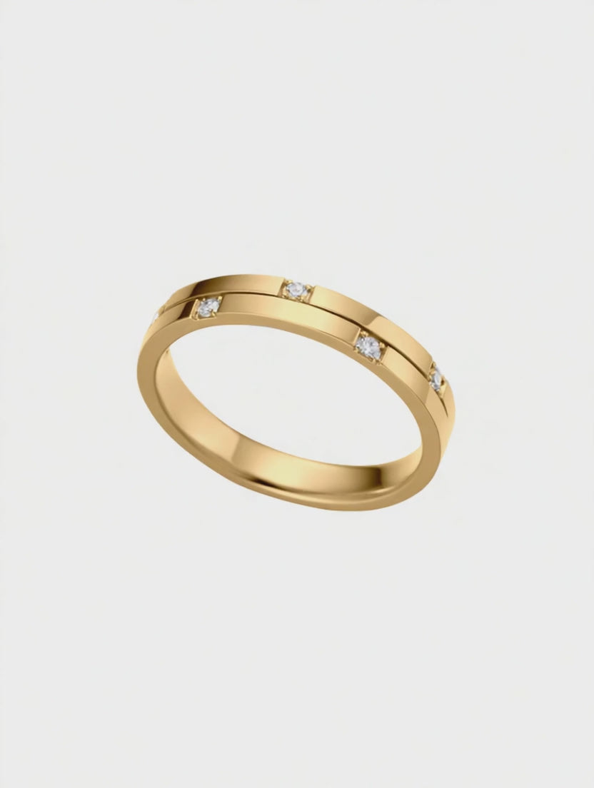 Aliança Ouro Amarelo com Diamantes (CONCEPT Diamantes)