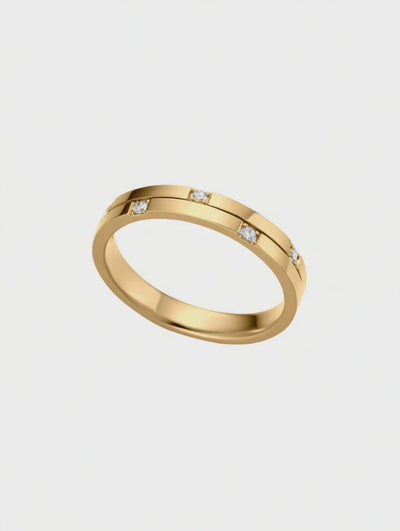 Aliança Ouro Amarelo com Diamantes (CONCEPT Diamantes)
