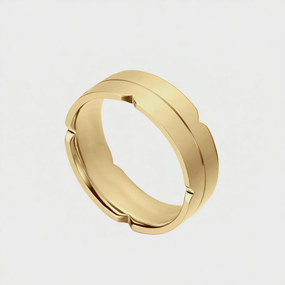 Anel Largo em Ouro Amarelo - HEAVEN 6,0 mm
