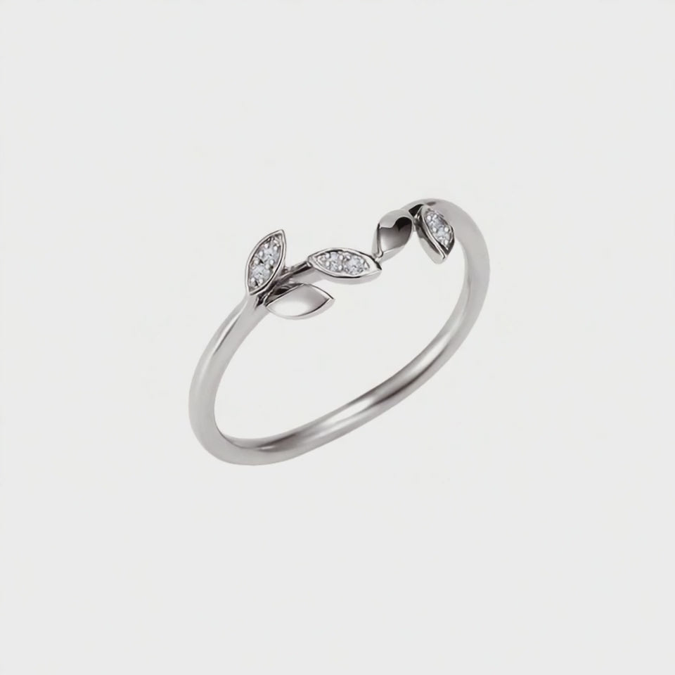 Meia Aliança de Diamantes Ouro Branco - CLAIRE