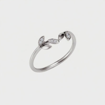 Meia Aliança de Diamantes Ouro Branco - CLAIRE