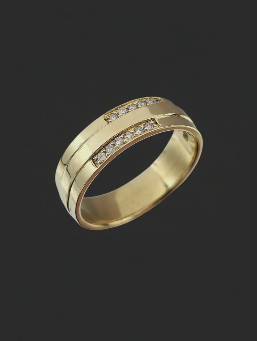 Anel Ouro Amarelo com Diamantes - PRESTIGE Diamantes