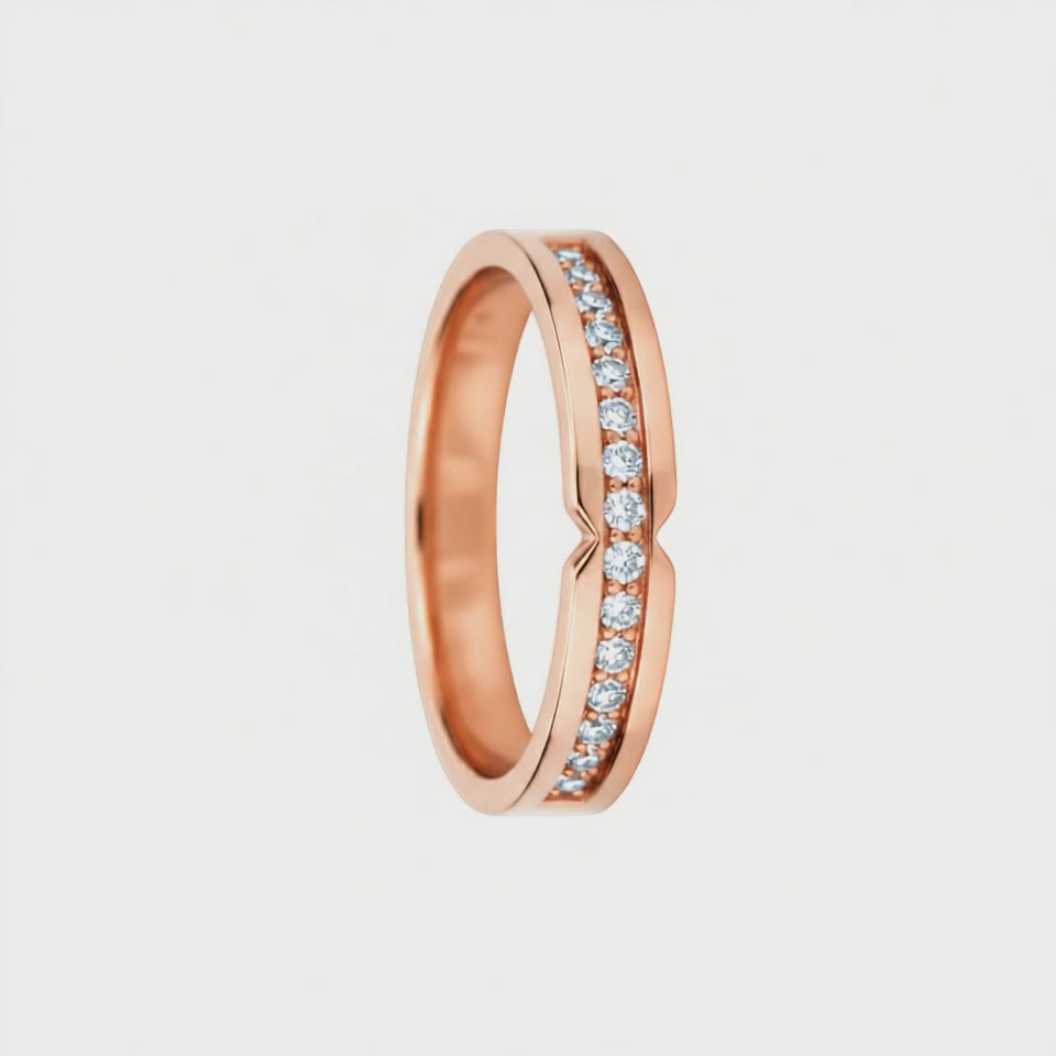 Anel de Diamantes, Ouro Rosa 18k, 4 MM - SAINTE-MAXIME