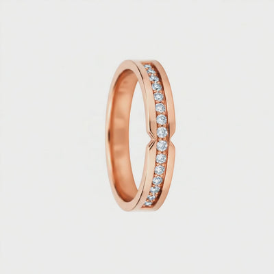 Anel de Diamantes, Ouro Rosa 18k, 4 MM - SAINTE-MAXIME