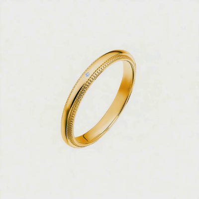 Aliança Trabalhada Ouro Amarelo 4,0 mm (com Diamante)