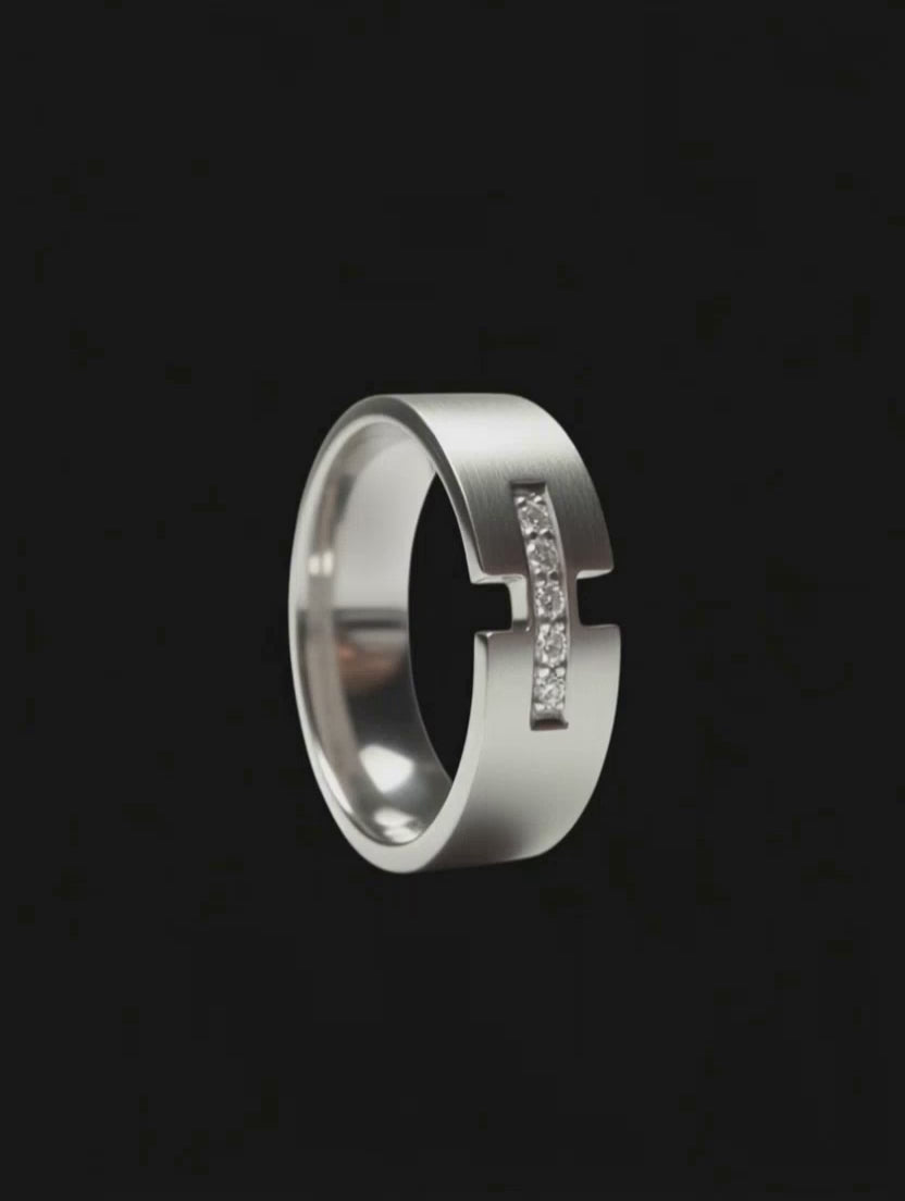 Anel Masculino em Ouro Branco - HUGO