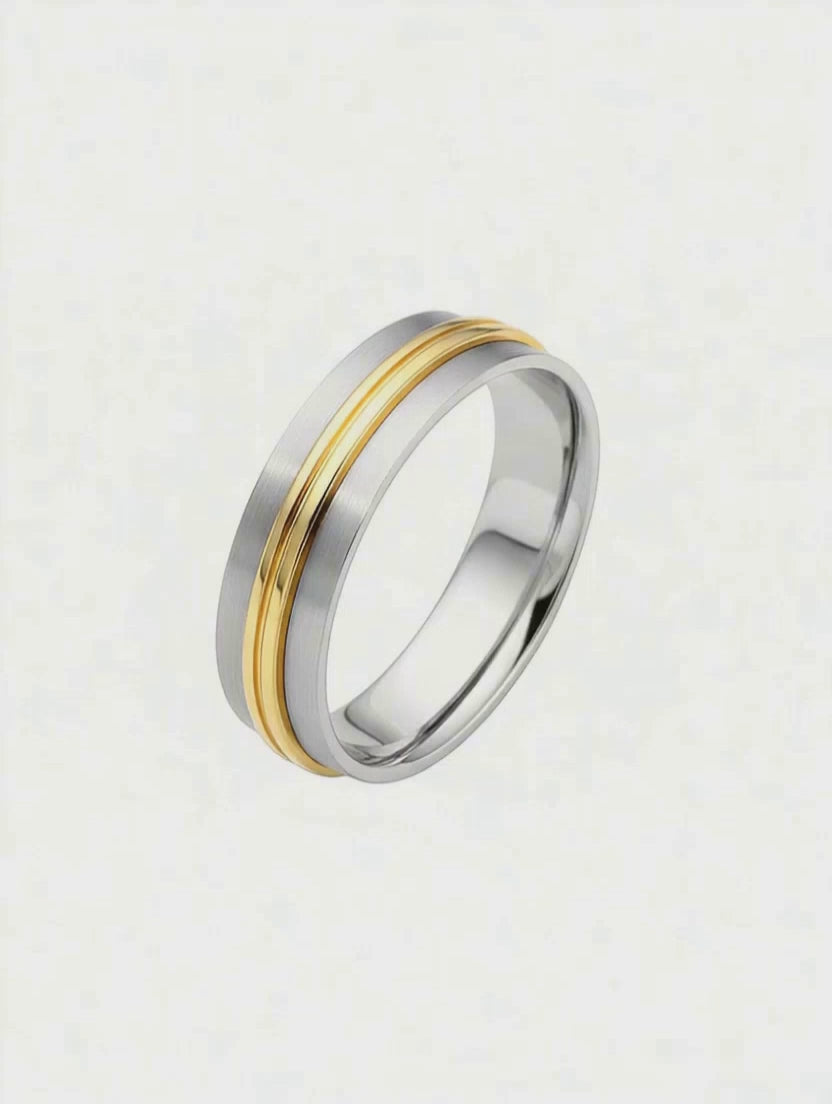 Aliança em Ouro Branco e Amarelo - VENICE