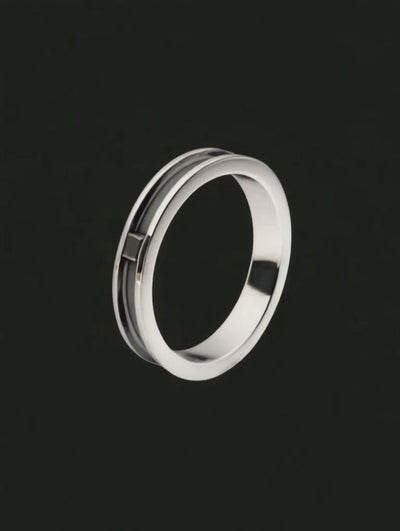 Anel Masculino Ouro Branco e Ouro Negro - MERIDIAN