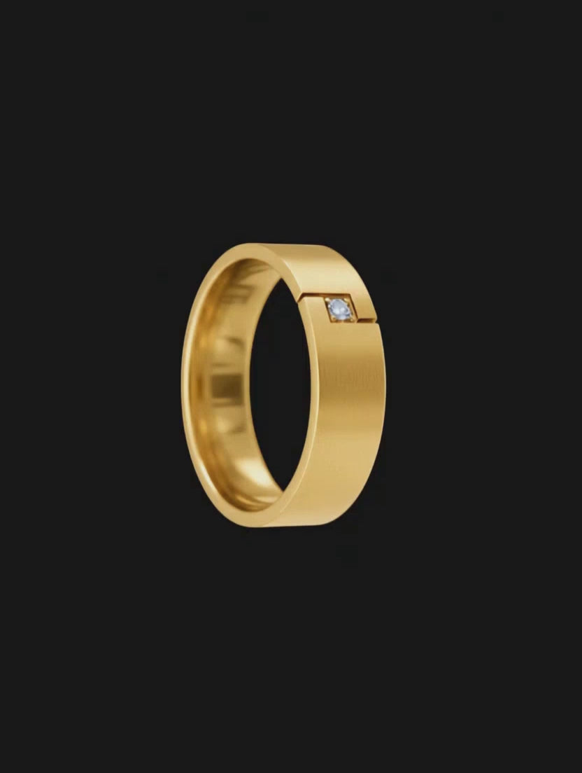 Anel Ouro Amarelo de Diamante - SYNC