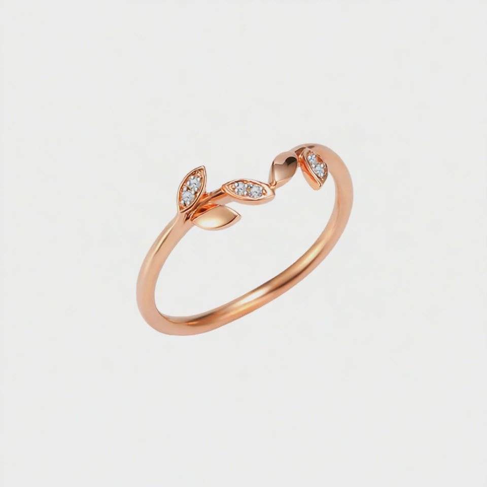 Meia Aliança de Diamantes Ouro Rosa - CLAIRE