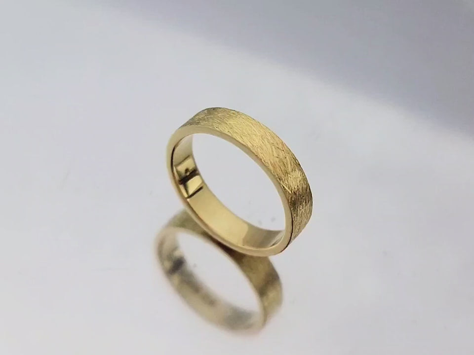 Aliança de Ouro Amarelo (BAMBOO 4,5 mm)