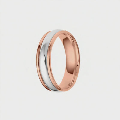 Aliança em Ouro Rosa e Branco - DOUBLE 5,5 mm