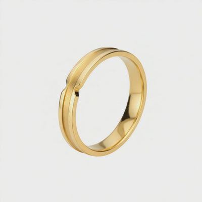 Aliança 4mm, Ouro Amarelo 18k, 2 Níveis - SAINTE-MAXIME