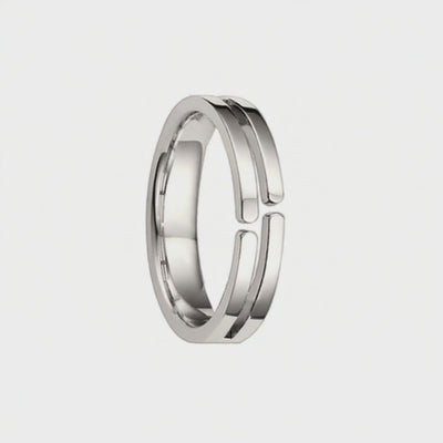 Anel Reto e Vazado, Ouro Branco, 4 mm - ETERNITY Vazado