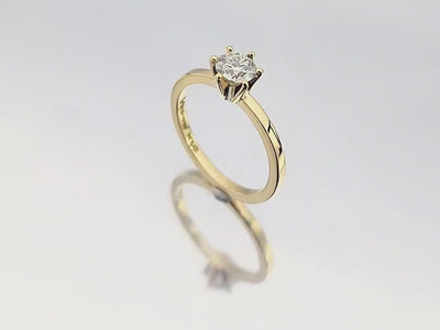 Anel de Noivado Diamante 50 pontos, Caixa 6 Garras, Ouro Amarelo - TOI ET MOI