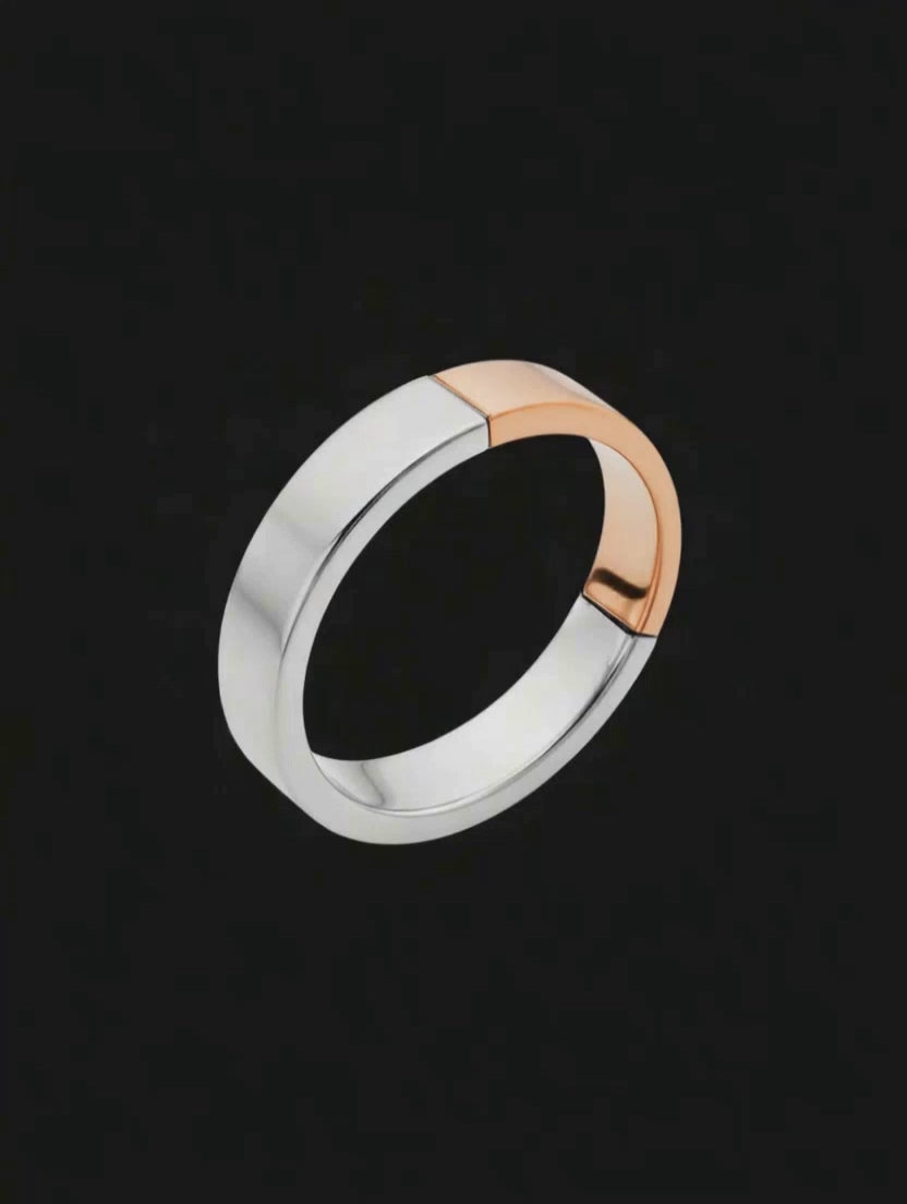 Anel Ouro Rosa e Branco - BLEND