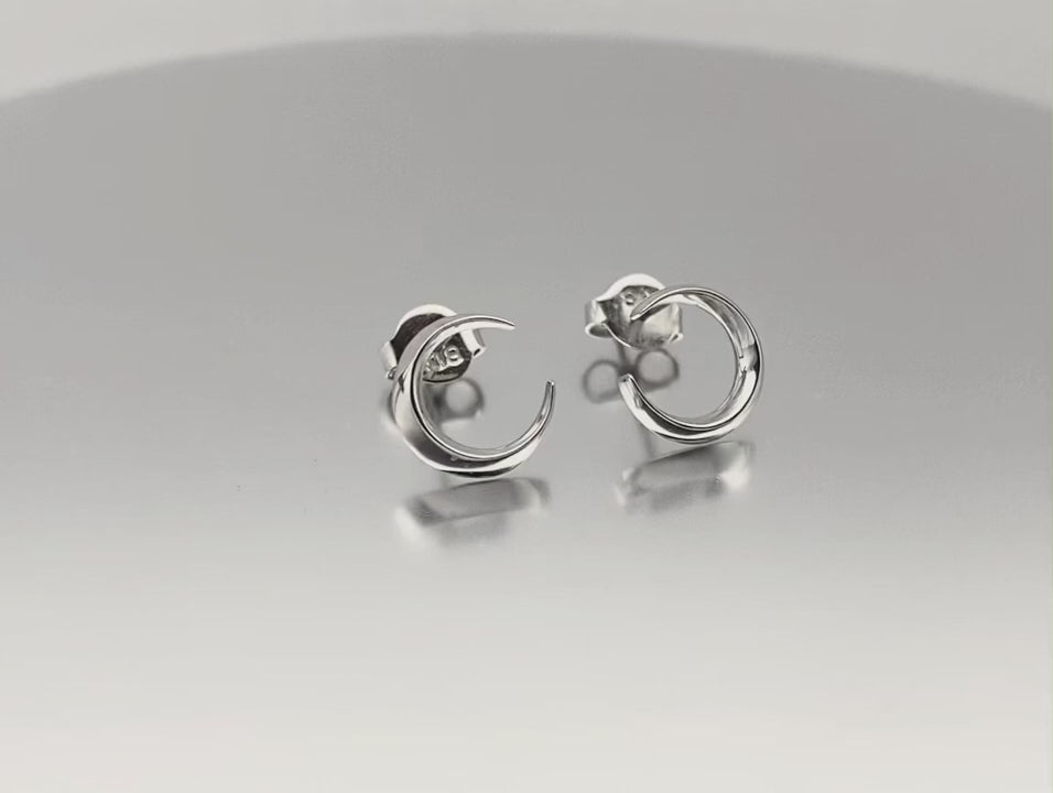 Brinco Lua Ouro Branco - LUNA Studs