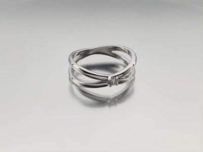 Anel Ouro Branco Infinito de Diamante - FOREVER