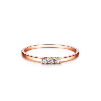 anel de diamante ouro rosa