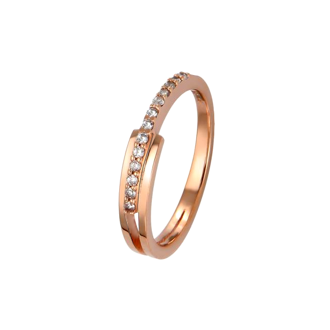 MEIA ALIANÇA DIAMANTES OURO ROSE - MILAN