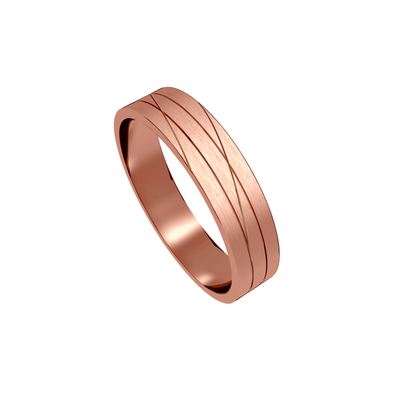 anel diferenciado ouro rosa, fosco