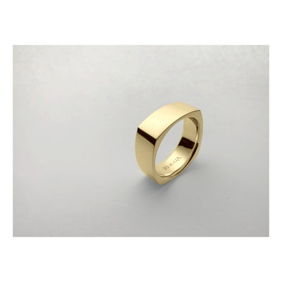 Anel Masculino Quadrado, Ouro Amarelo 8,0 mm - MADISON